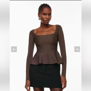 Babaton Aritzia Sculpt Knit Pouf Longsleeve- Size M